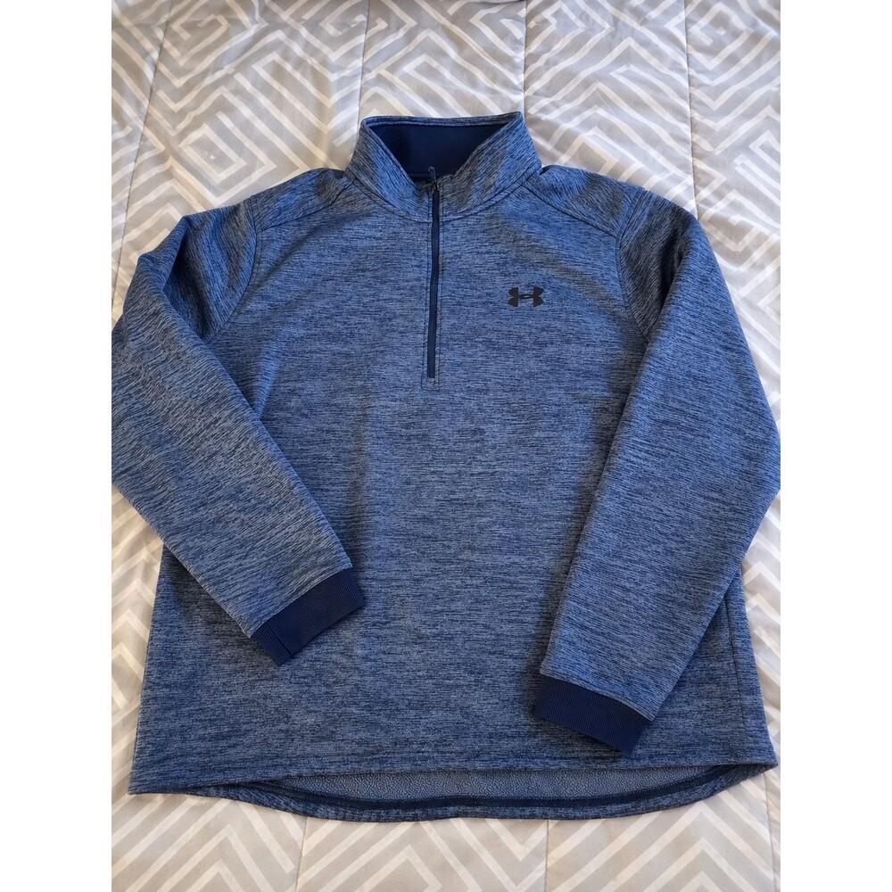 Under Armour ColdGear Men's XXL Blue 1/4 Zip Pullover Fleece Loose Fit